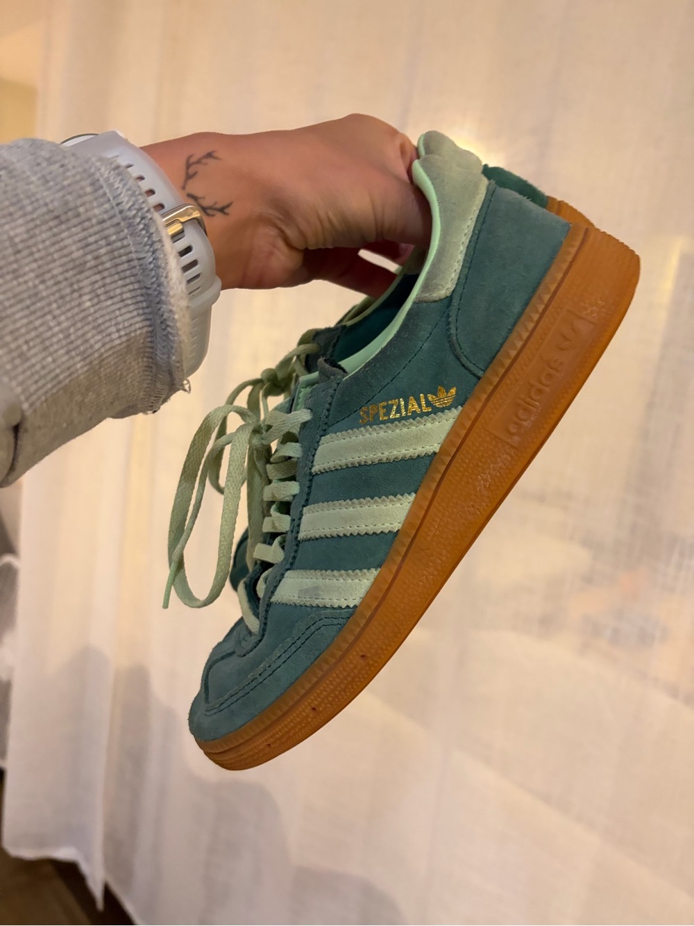 adidas Samba Green & White Sneakers US 8.5